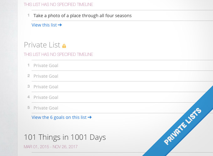 A private list in Day Zero